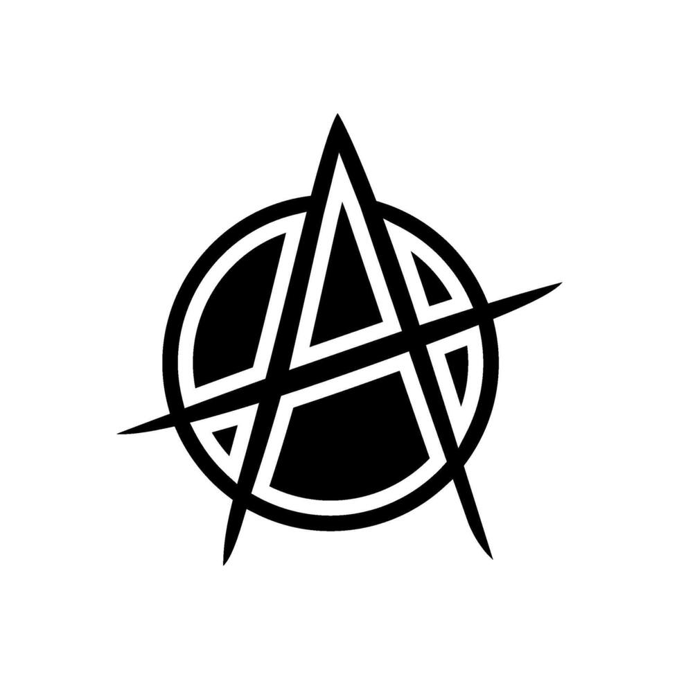 anarchy subculture style punk glyph icon illustration vector