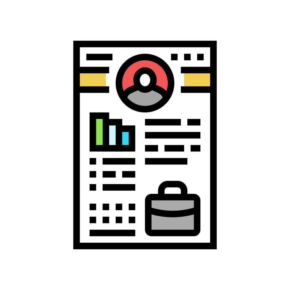 candidate persona recruitment business work job color icon illustration vector