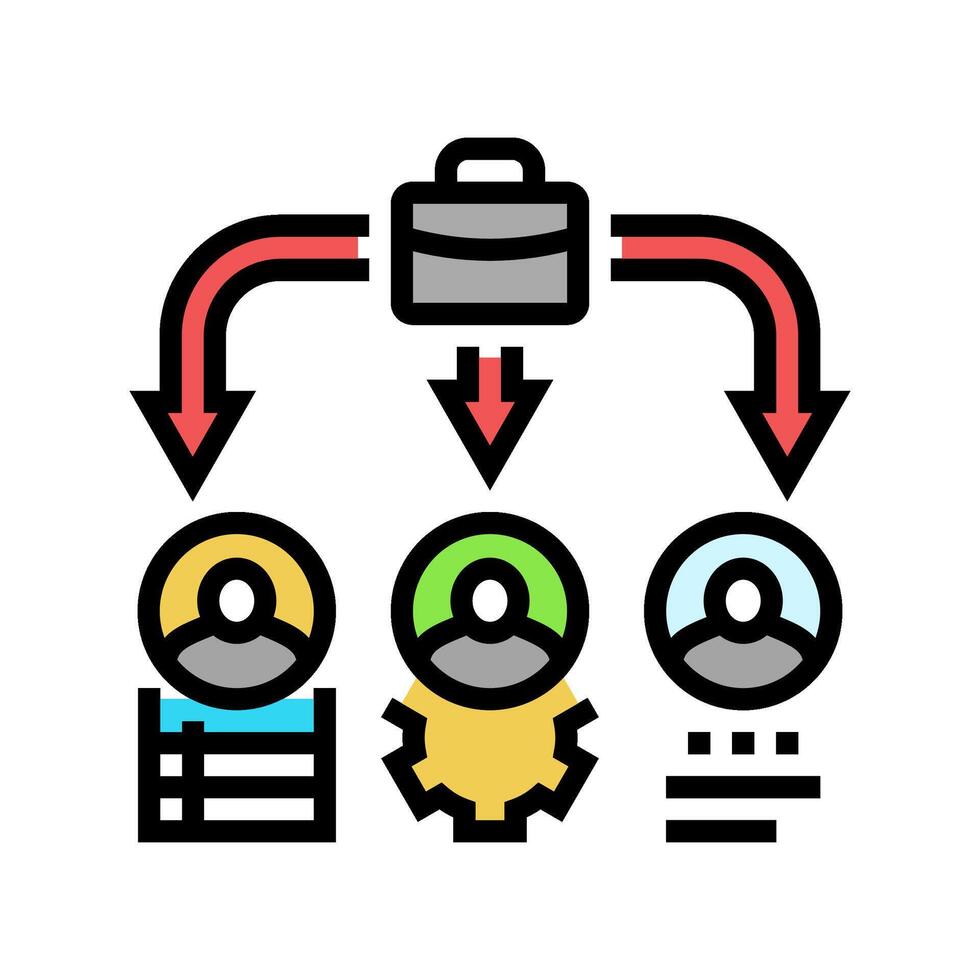 redeployment recruitment business work job color icon illustration vector