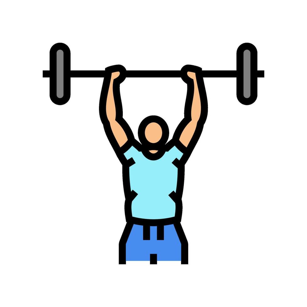 overhead press arm fitness exercise color icon illustration vector