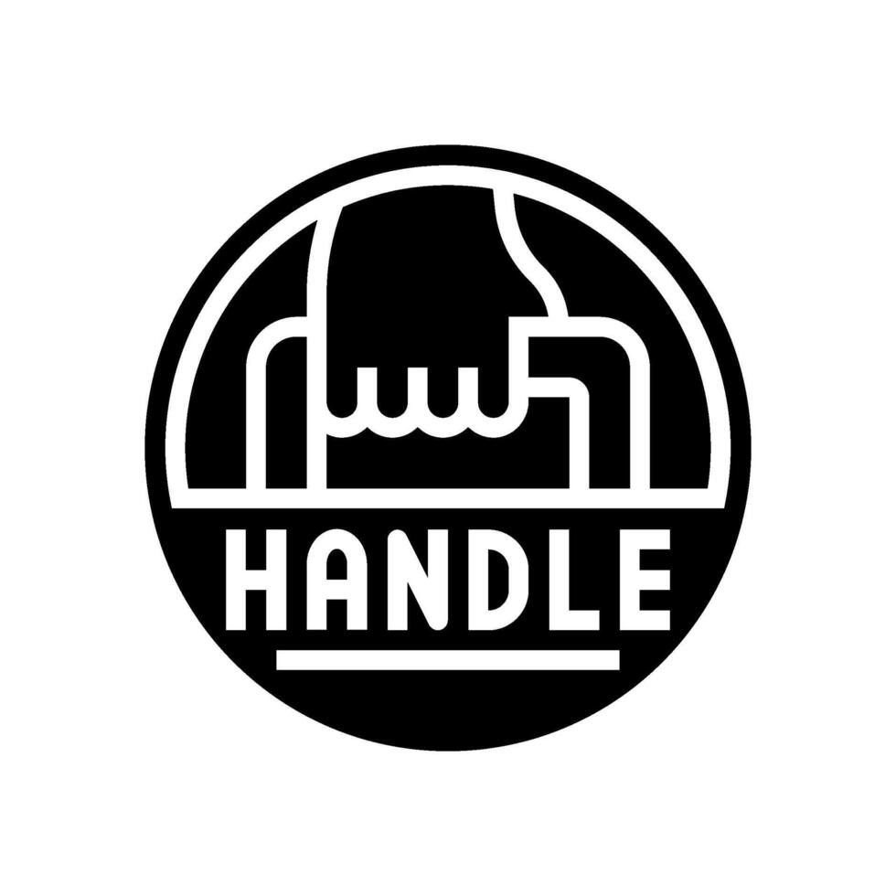 carry handle label product caution glyph icon illustration vector