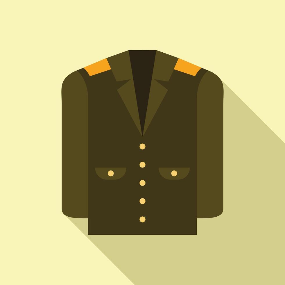Military officer uniform jacket with buttons and pockets vector