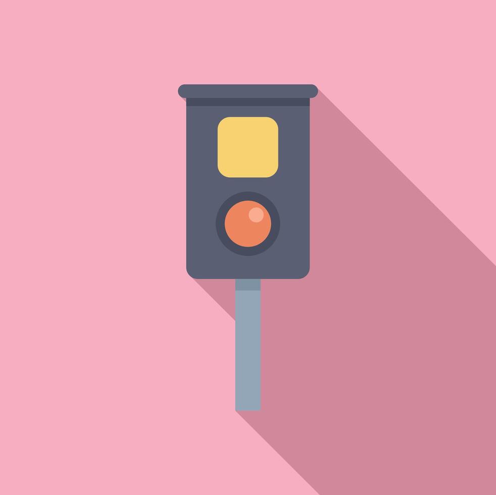 Railway traffic light showing yellow and red signal on pink background vector