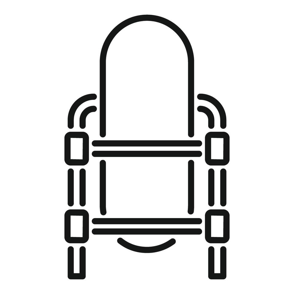 Baby walker encouraging first steps icon lineart vector