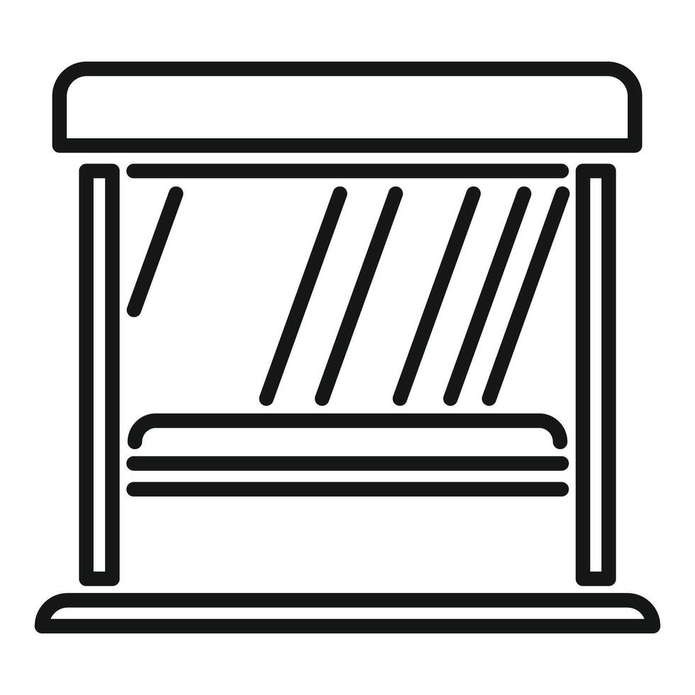 City bus stop with roof and bench is waiting for public transport vector