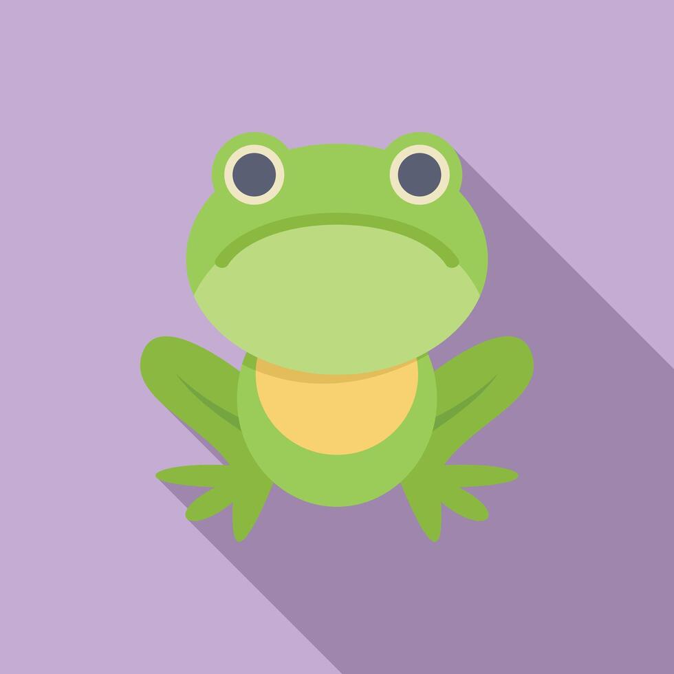 Green frog sitting in a relaxed pose vector