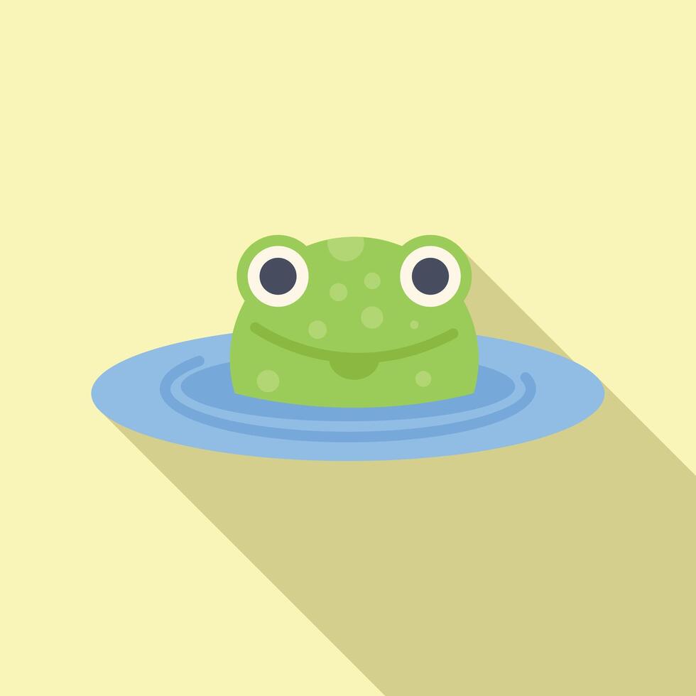 Green frog relaxing in pond enjoying summer day vector