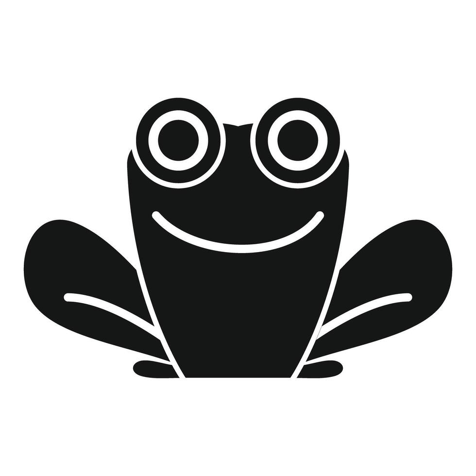 Black frog smiling showing its big eyes vector
