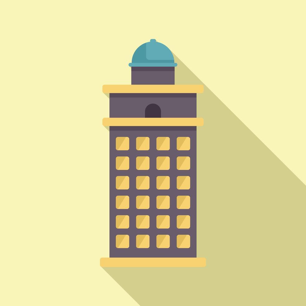 Modern city tower building with observatory deck is reaching for the sky vector