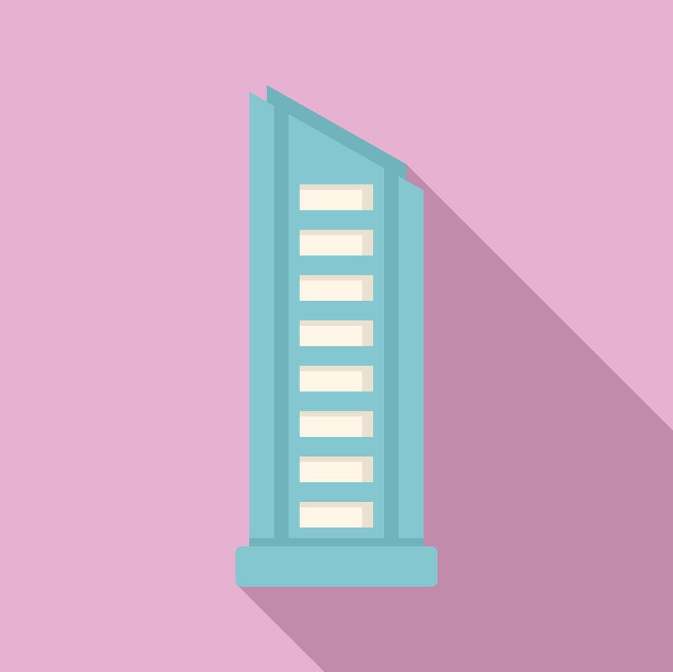 Modern building facade with long shadow on pink background vector
