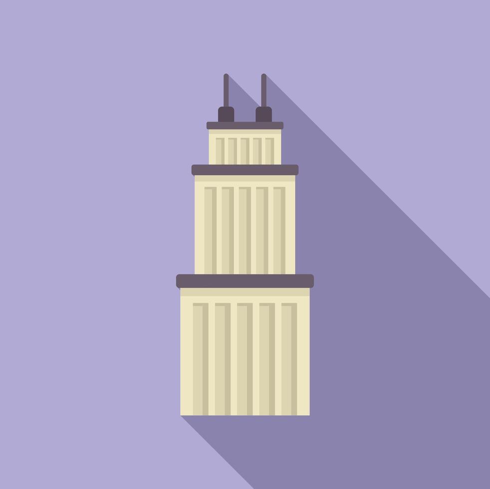 Big modern city business center building with antennas standing tall vector