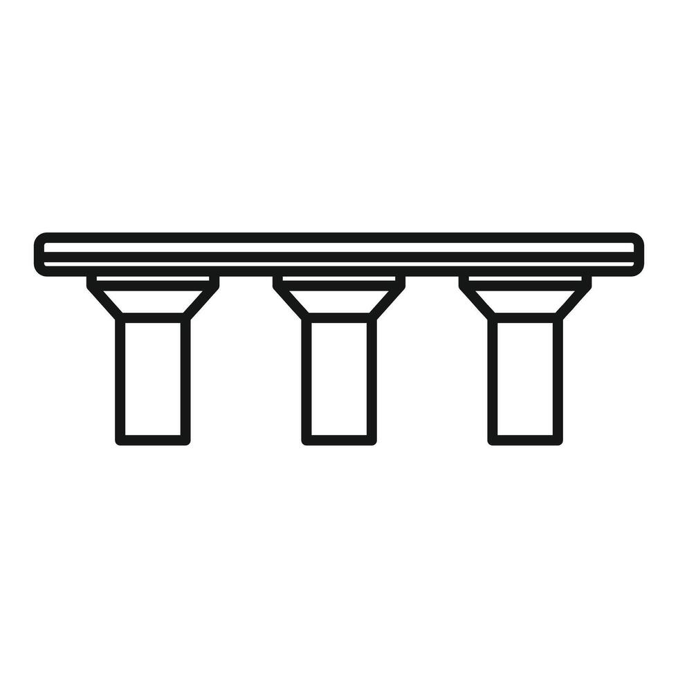 Bridge construction icon representing civil engineering and infrastructure vector
