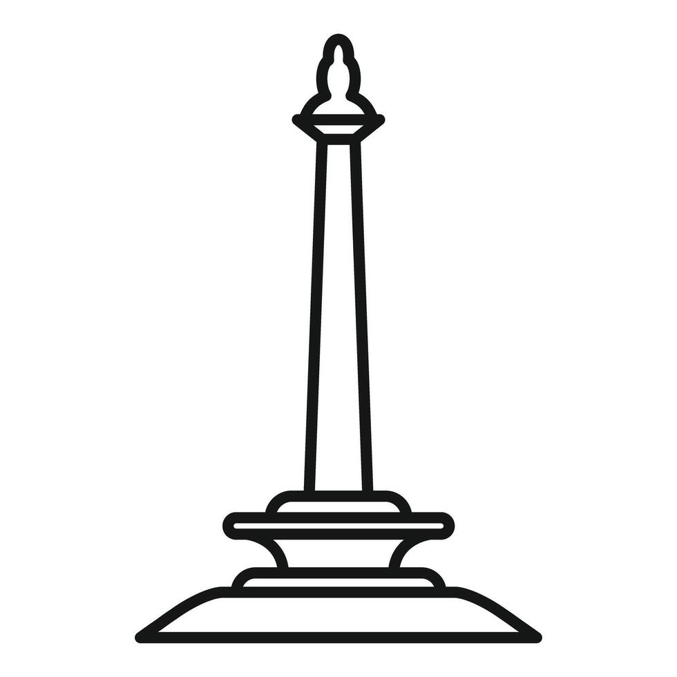 National monument monas tower jakarta indonesia line icon vector