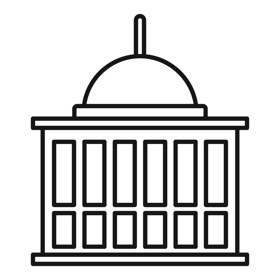 Government building with columns and dome line art drawing vector