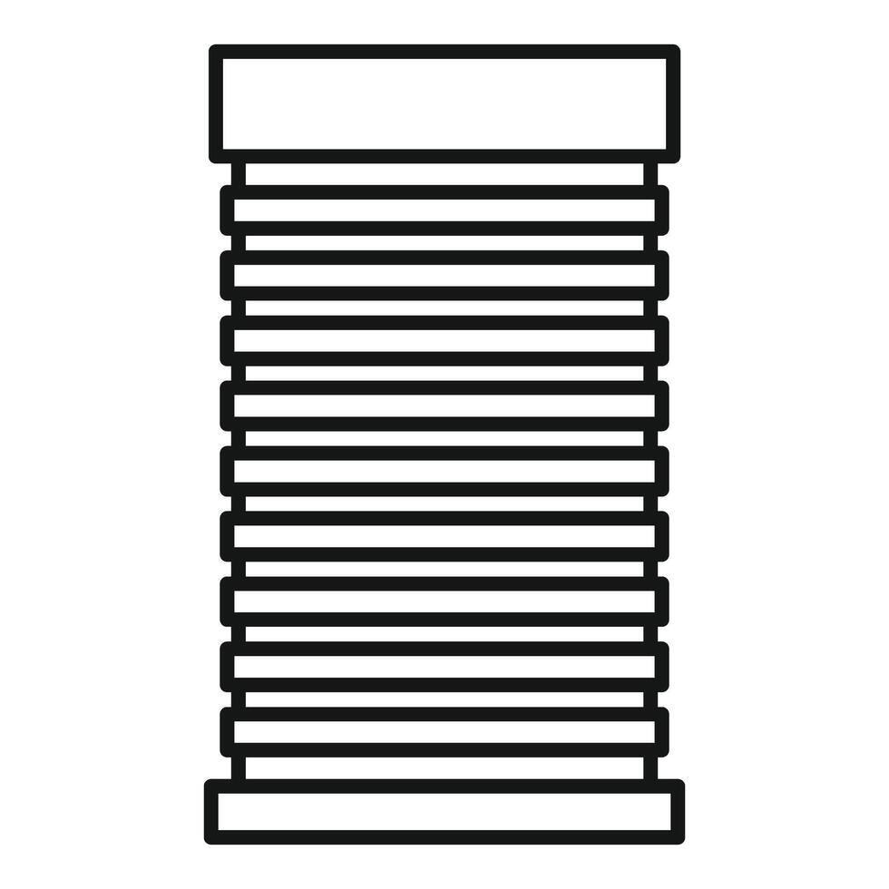 Simple line art icon of a tall office building with many floors vector