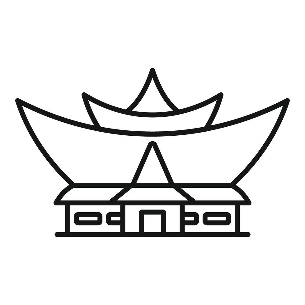 Simple line icon of gedung sate, a historical landmark in bandung vector