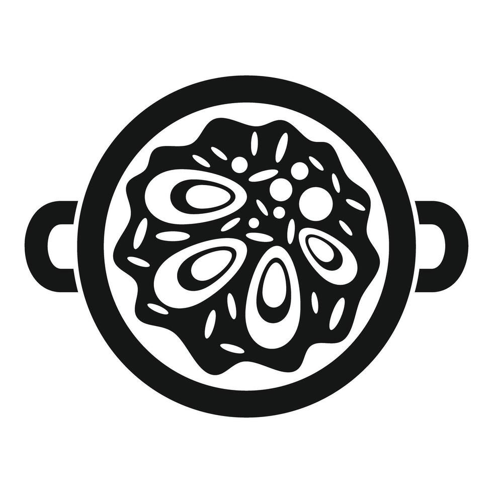 Delicious paella cooking in a pan icon, simple style vector