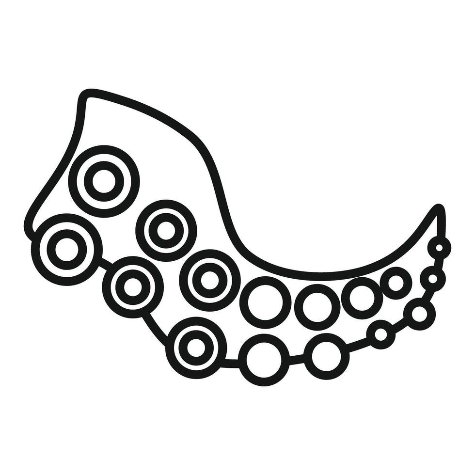 Octopus tentacle showing suction cups icon outline style vector