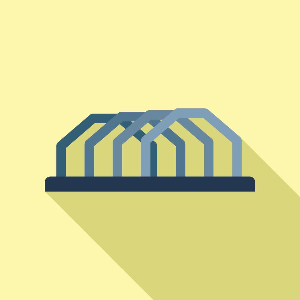 Empty bicycle parking rack standing on yellow background vector