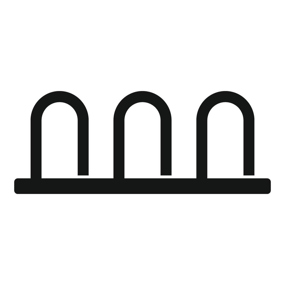 Empty bicycle parking rack icon showing parking space for bikes vector