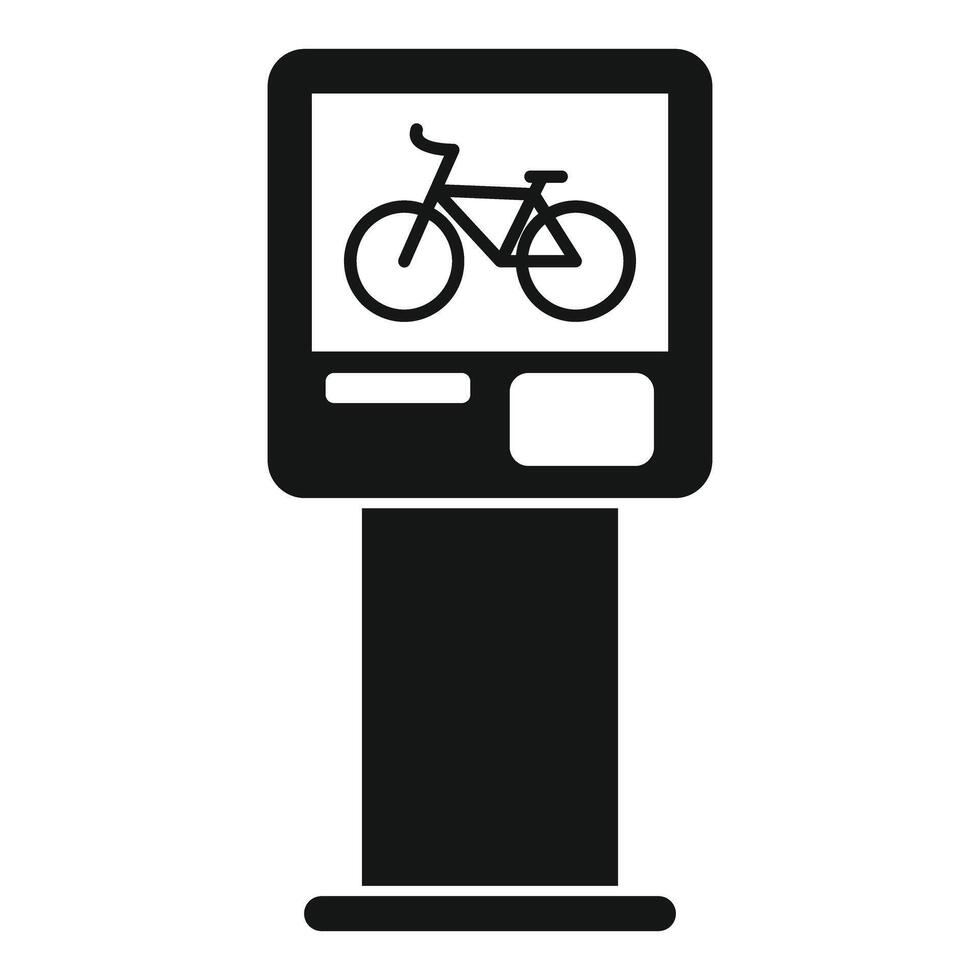 Bike sharing station display showing bicycle icon for urban commuting vector