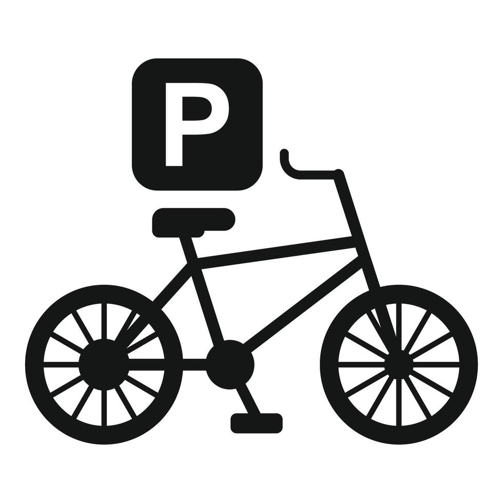 Bicycle parking sign indicating designated area for bikes vector