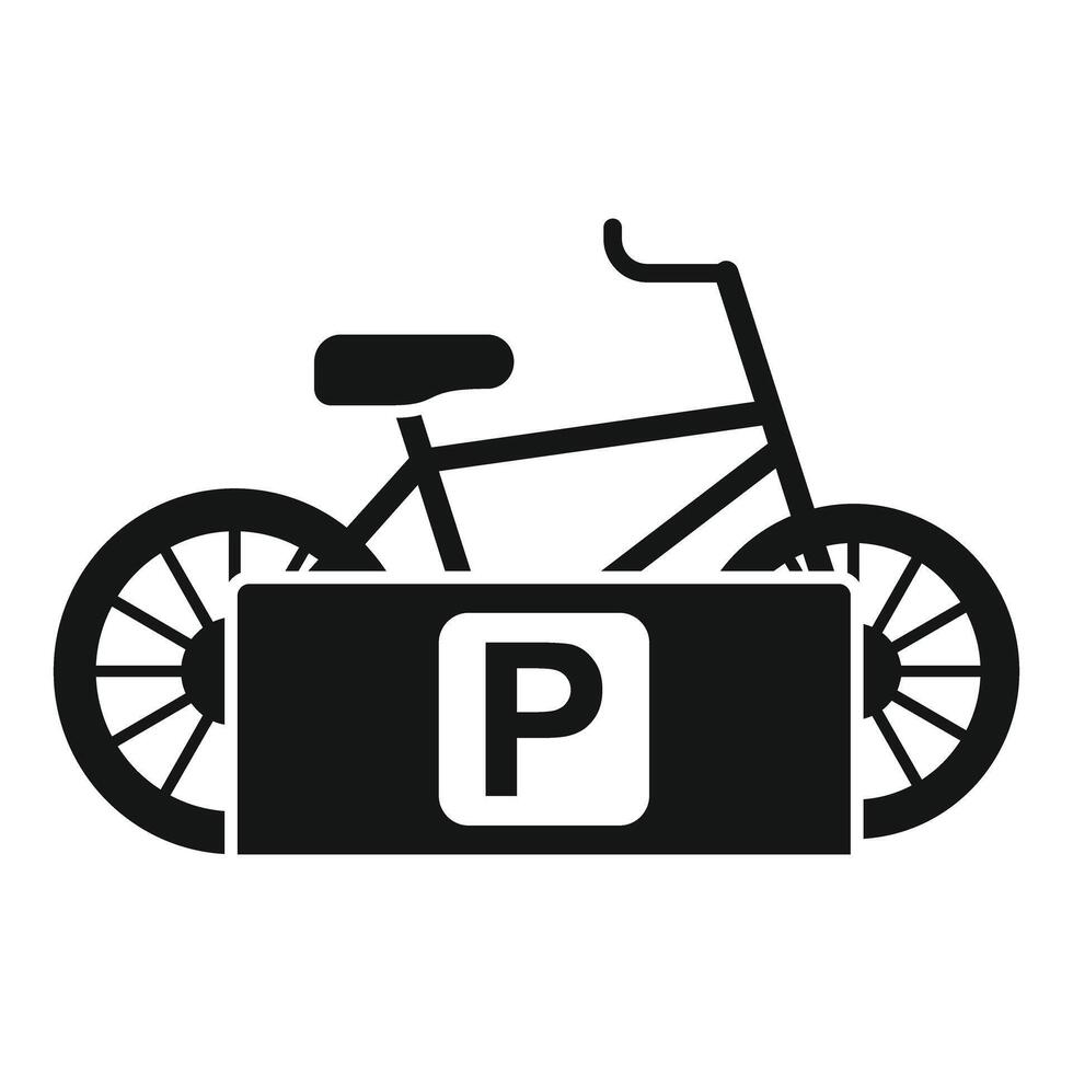 Bicycle parking sign indicating parking space vector