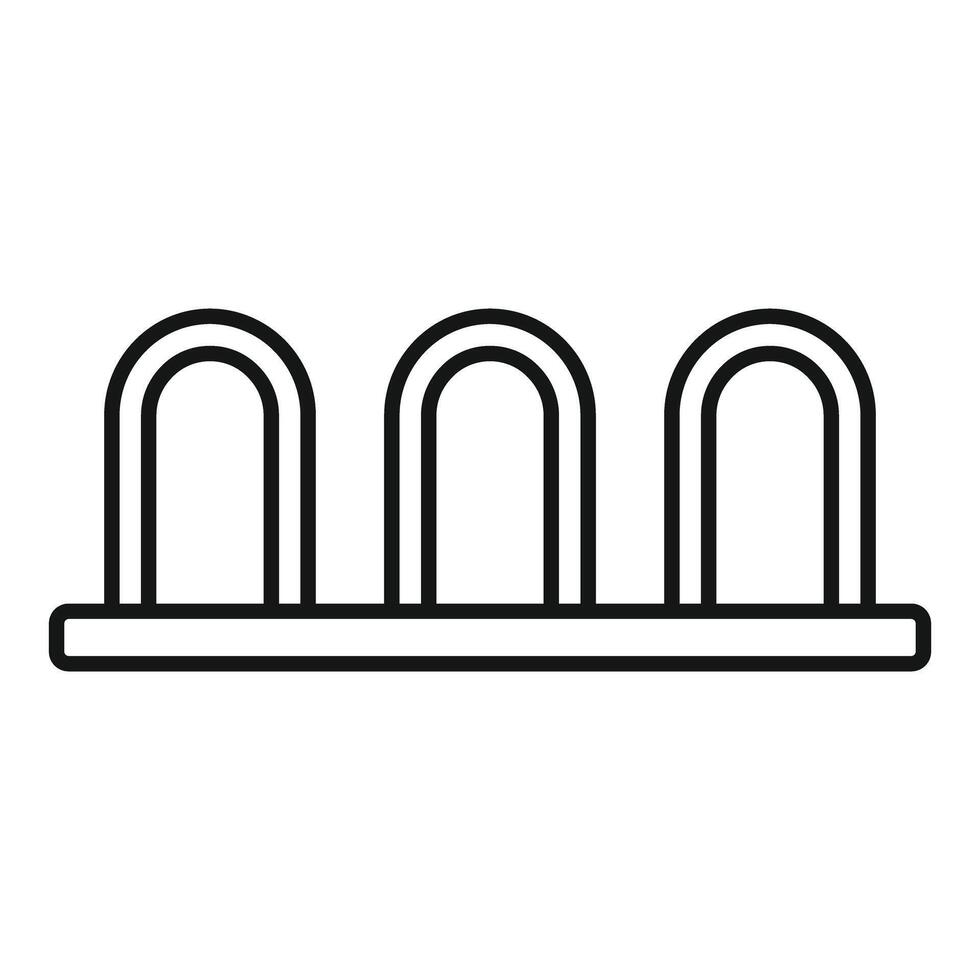 Empty bicycle parking rack standing on white background vector