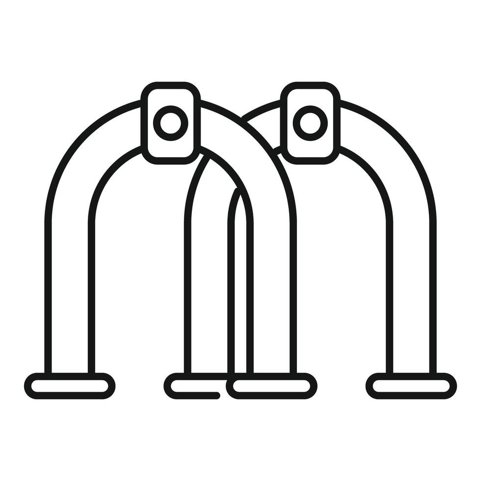 Double monkey bars structure for playground recreation area vector