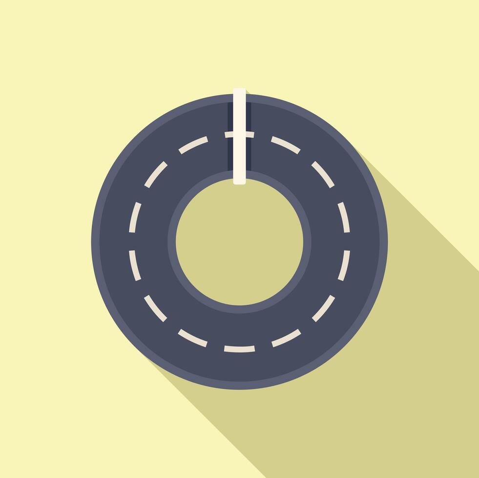 Roundabout road junction traffic circle marking lane flat design icon vector