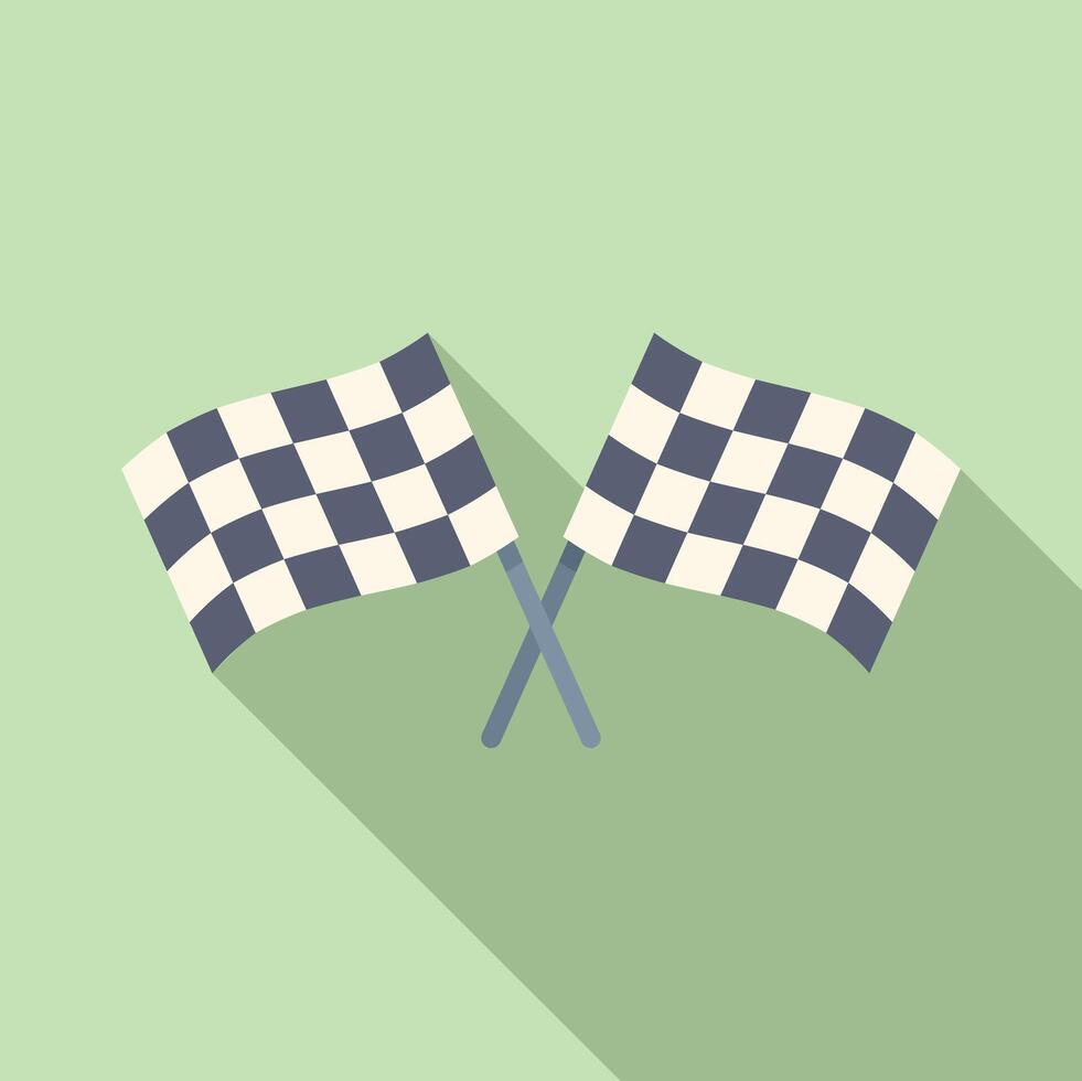 Two checkered flags waving, celebrating the end of a race vector