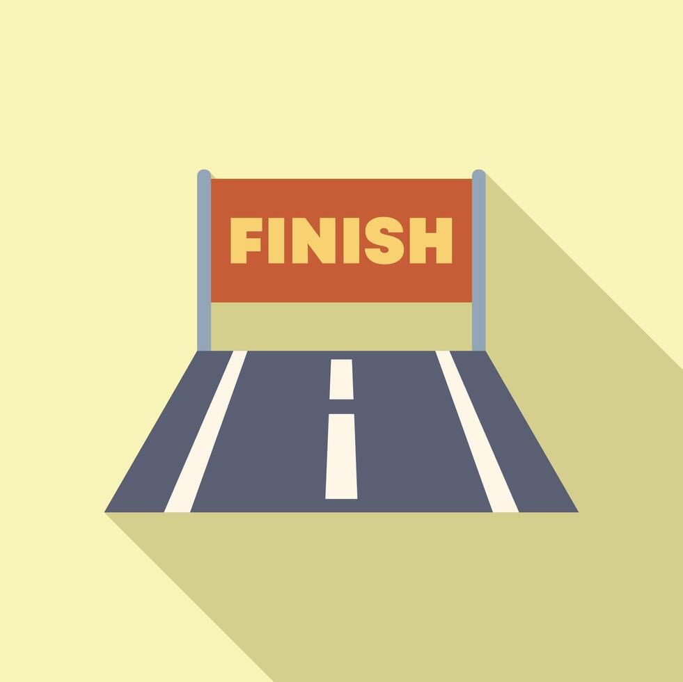 Empty road leading to finish line banner vector