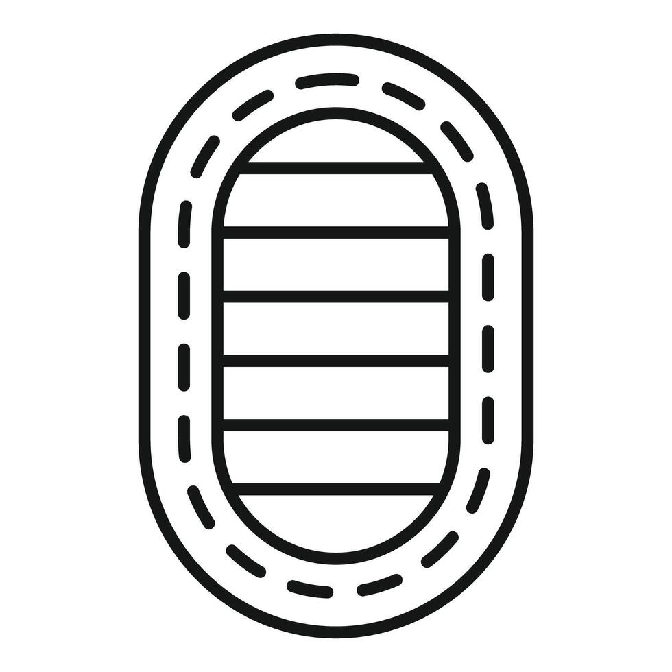 Oval stadium building with several rows for audience watching competition line icon vector