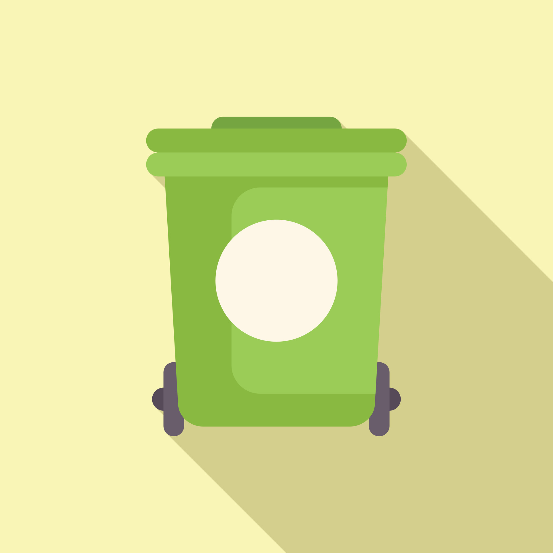 Green wheeled trash can standing for waste recycling 47630811 Vector