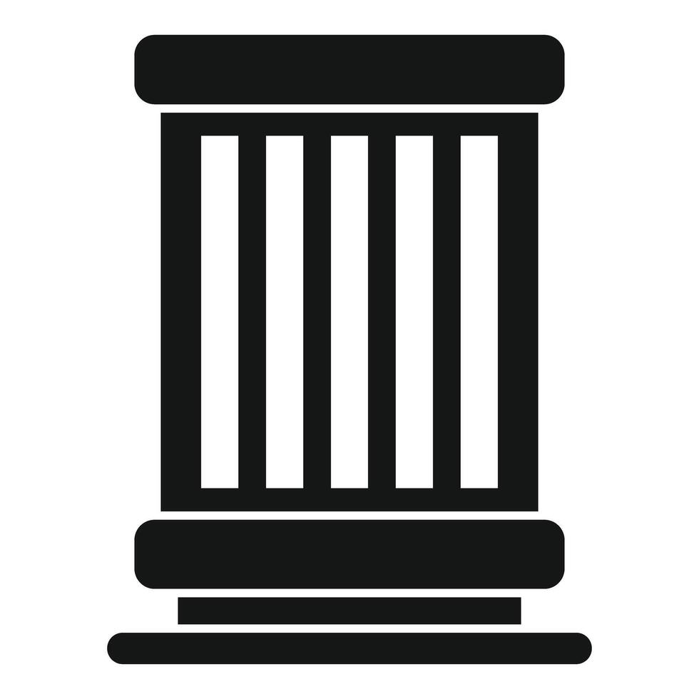 Black glyph icon of a column representing history and architecture vector
