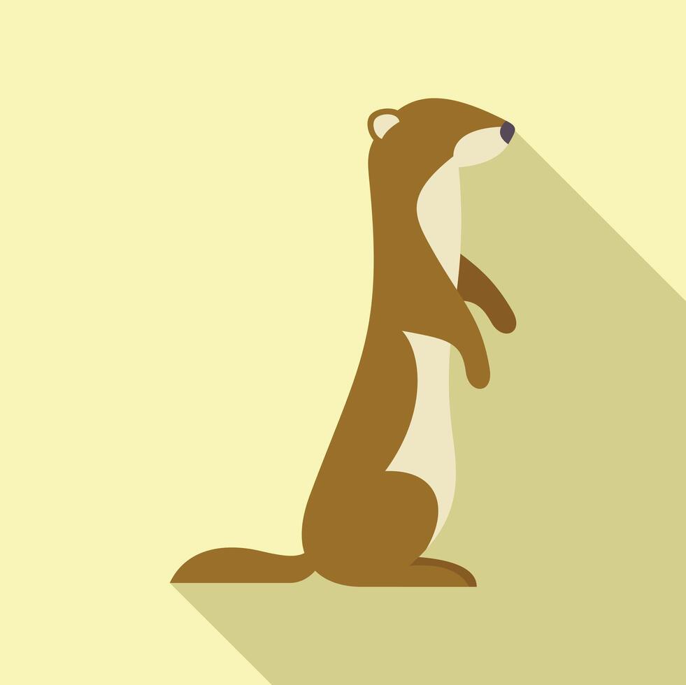 Curious weasel standing on two legs looking away vector