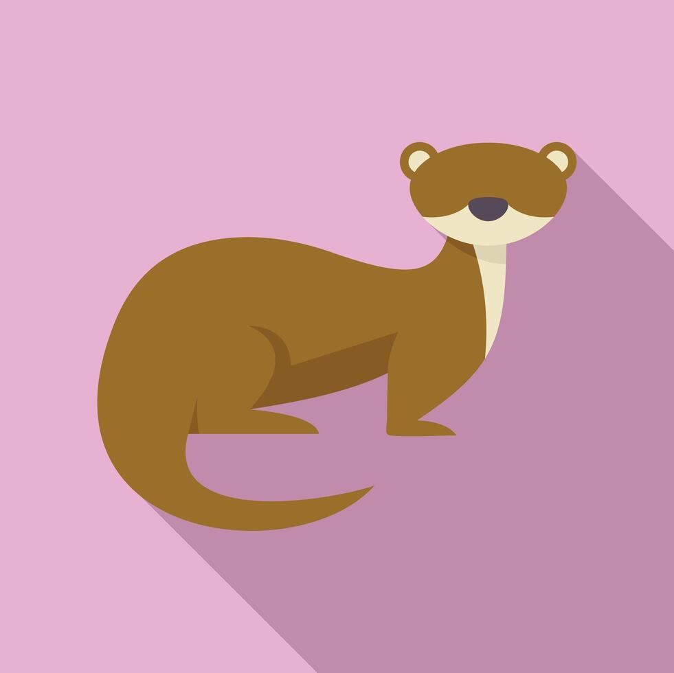 Brown river otter standing on four legs vector