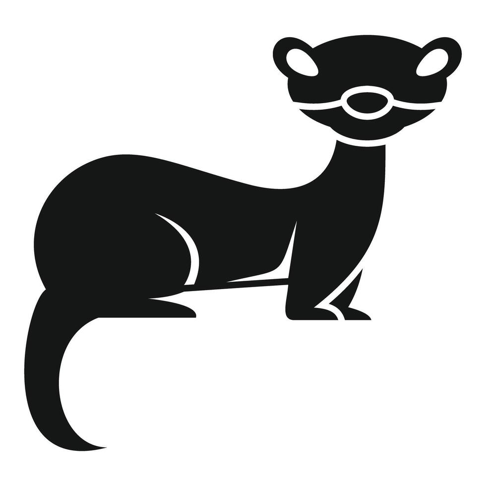 Black ferret standing on four legs logo vector