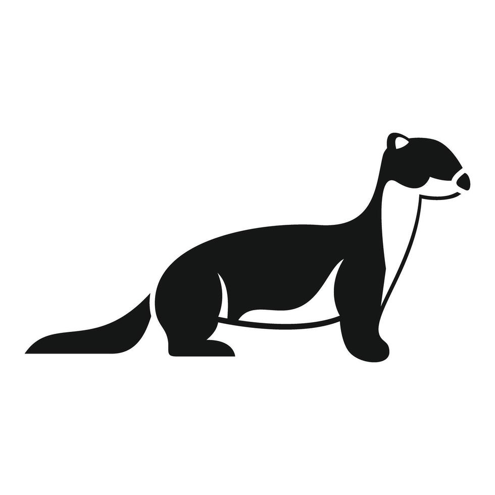 Black ferret standing side view icon vector