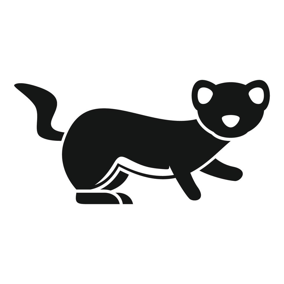 Stoat walking simple animal icon showing a wild mustelid vector