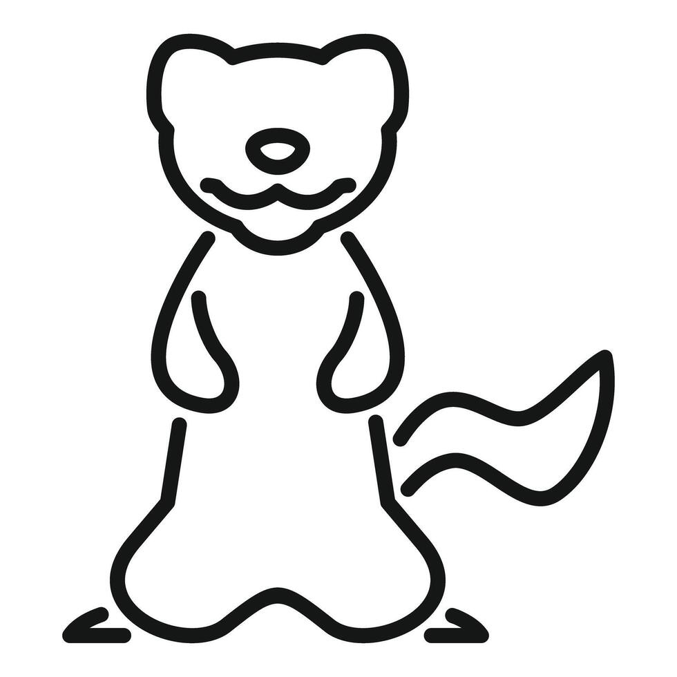 Cute ferret standing on hind legs minimalist illustration vector