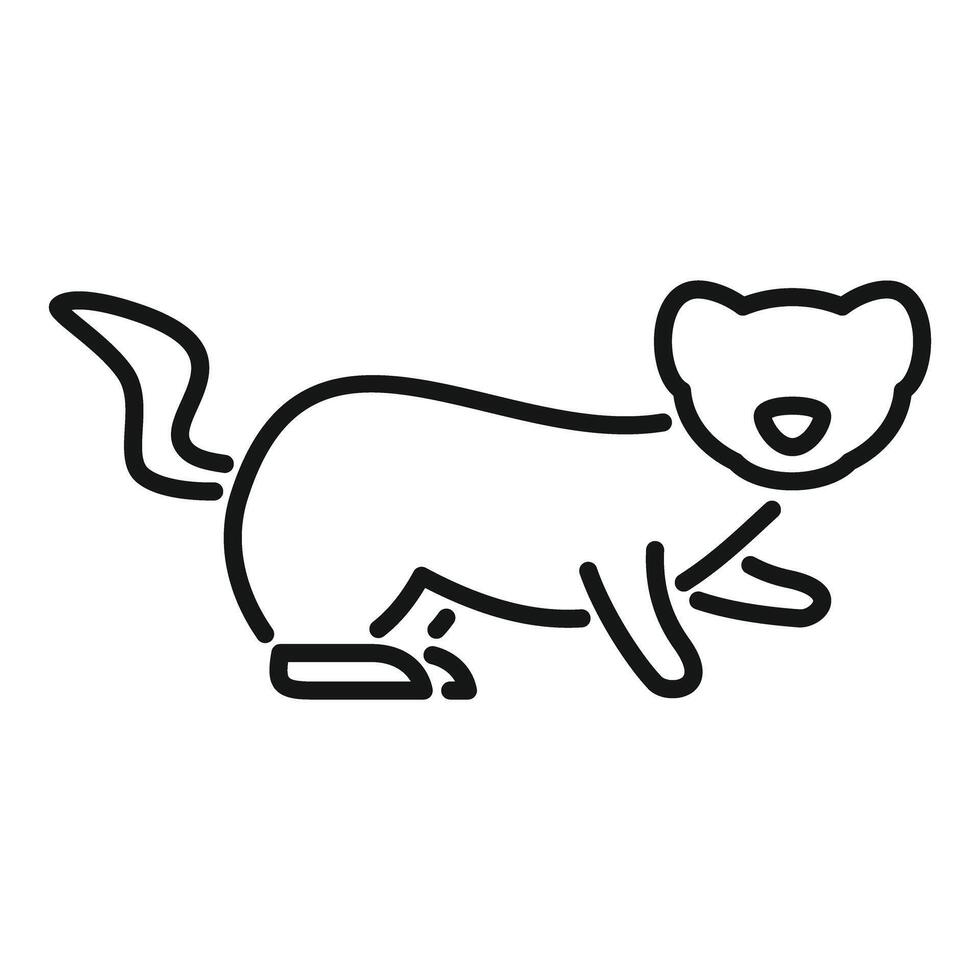 Simple line drawing of a ferret walking vector