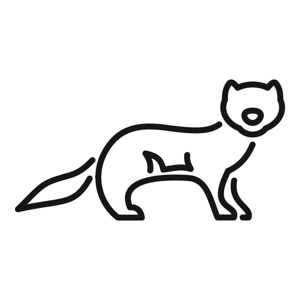 Line drawing of a ferret standing in profile vector
