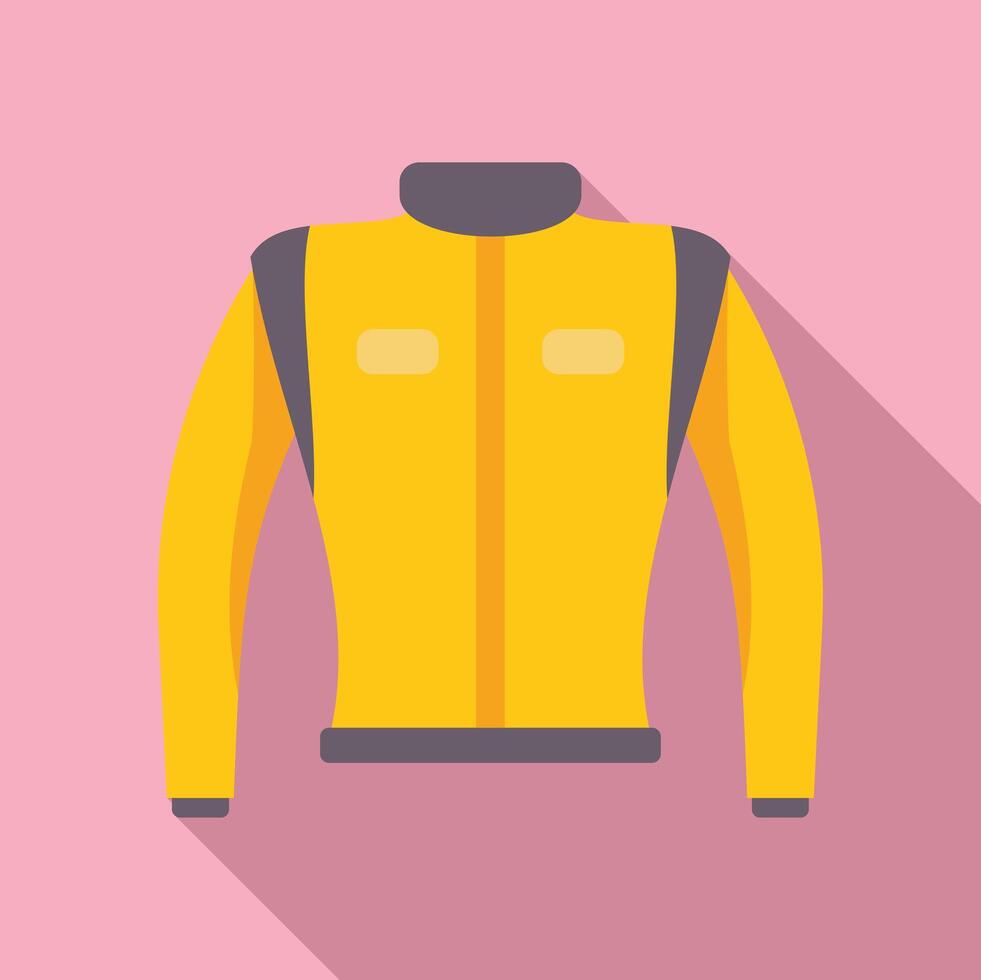 Yellow jacket with long sleeves is folded on pink background vector