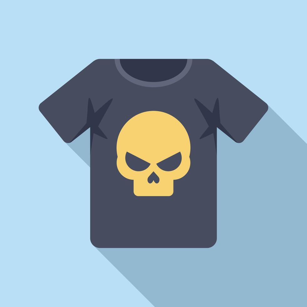 Black t shirt showing yellow skull print for rock and roll music fans vector