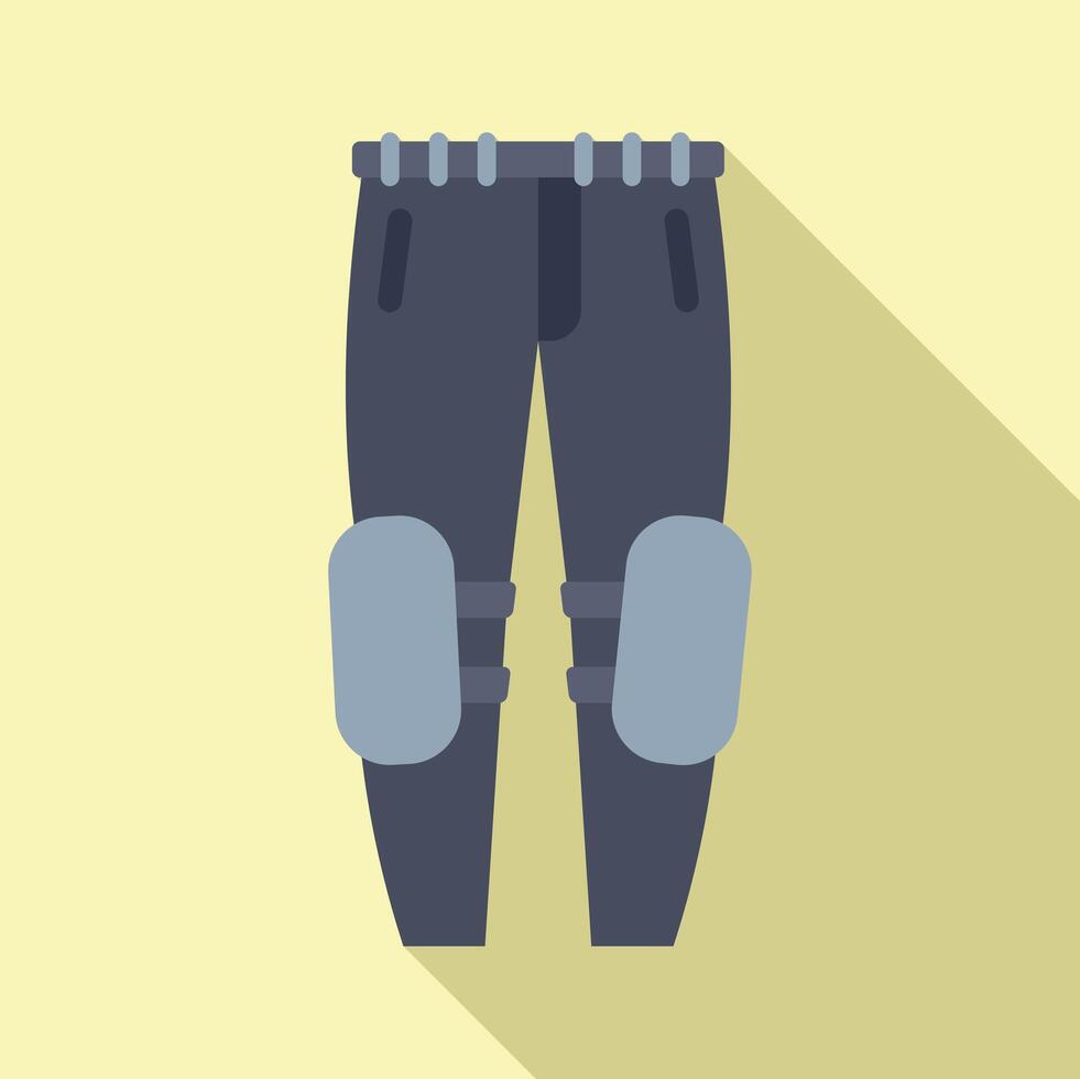 Protective gear pants featuring knee pads for enhanced safety vector