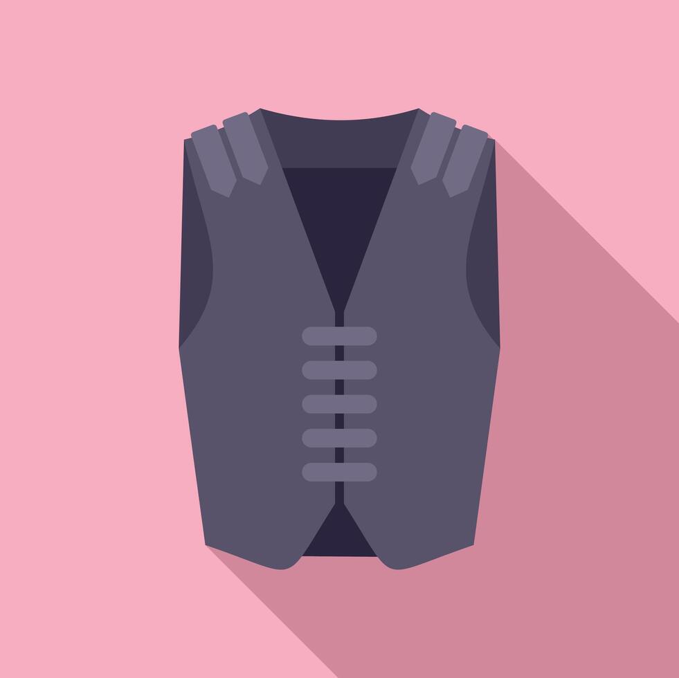 Fashionable dark grey vest with buttons and shoulder pads vector
