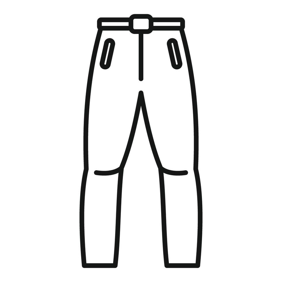 Hiking pants with belt icon showing outdoor apparel vector