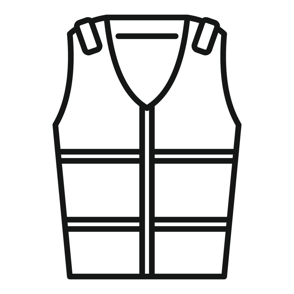 Safety vest with zipper protecting workers on construction site vector