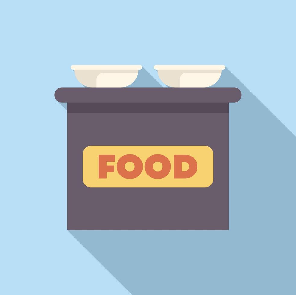 Food court counter displaying two empty bowls illustration vector